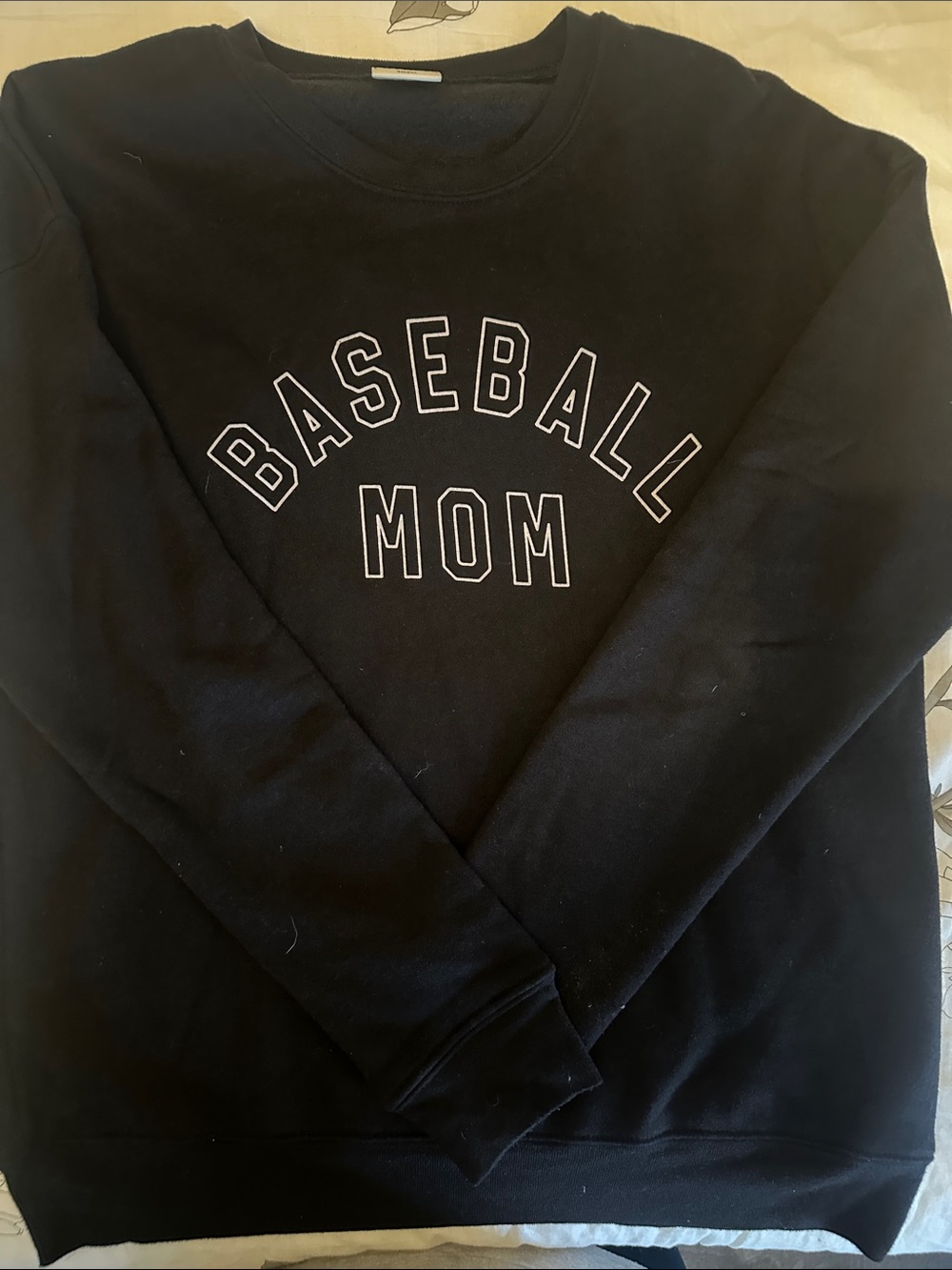 Baseball Mom Crewneck Sweatshirt - Black